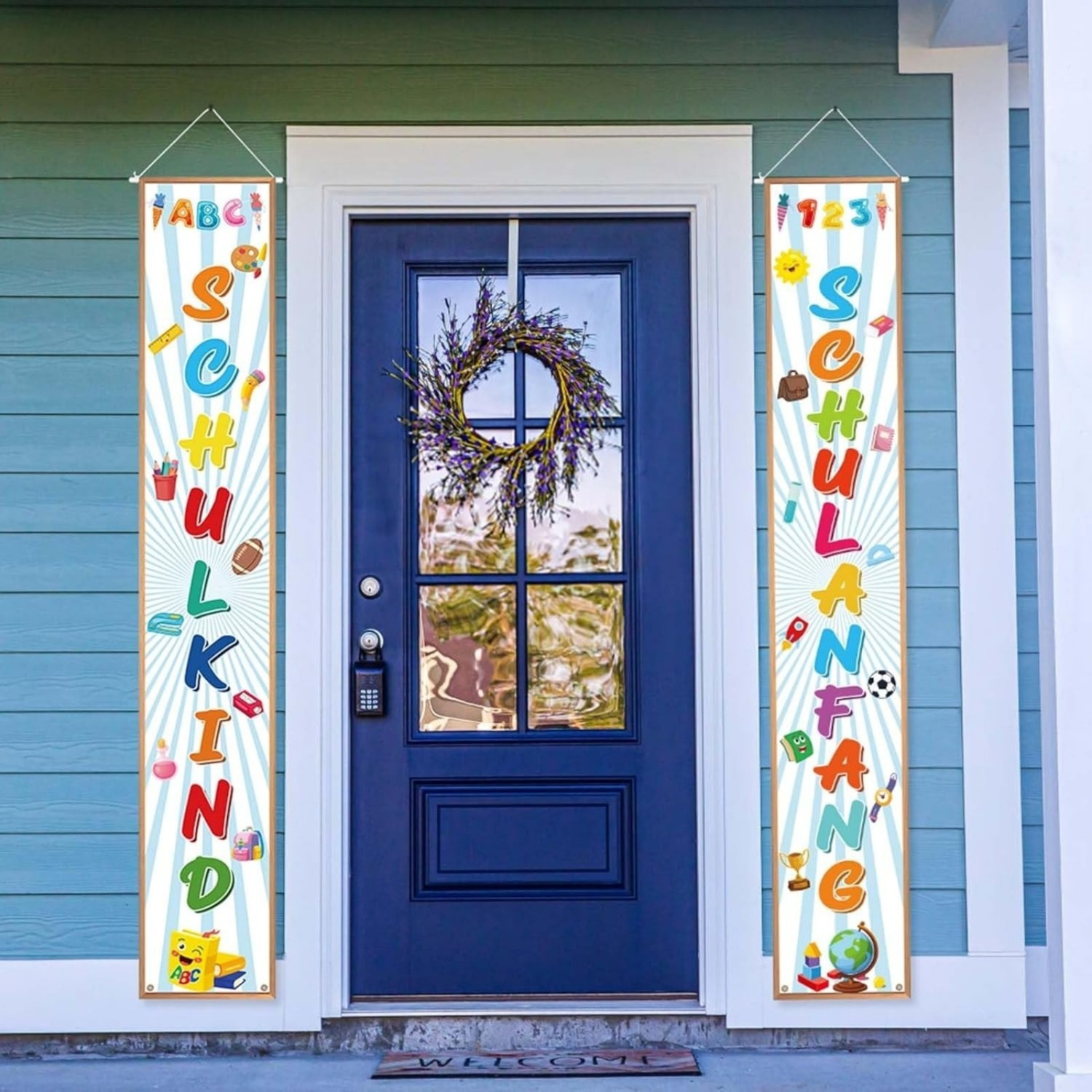 Schulanfang Türbanner 180x30cm – Willkommensschild Einschulung
